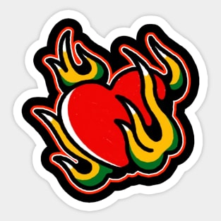 burning heart Tattoo Sticker